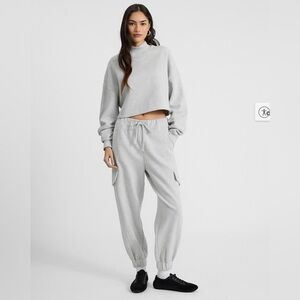 Express High Waisted Fleece Cargo Joggers